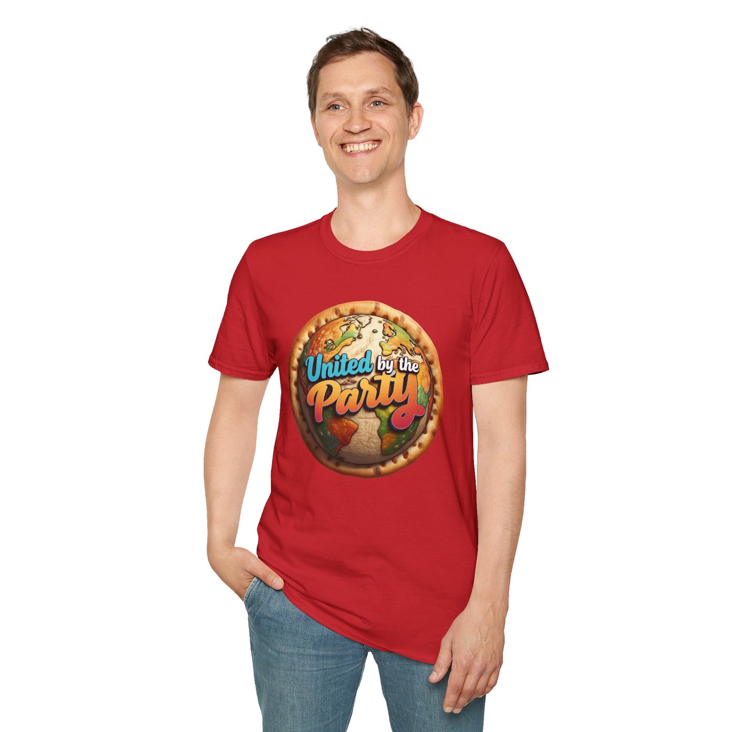 United by the Party Unisex Softstyle T-Shirt - Fun & Festive Graphic Tee