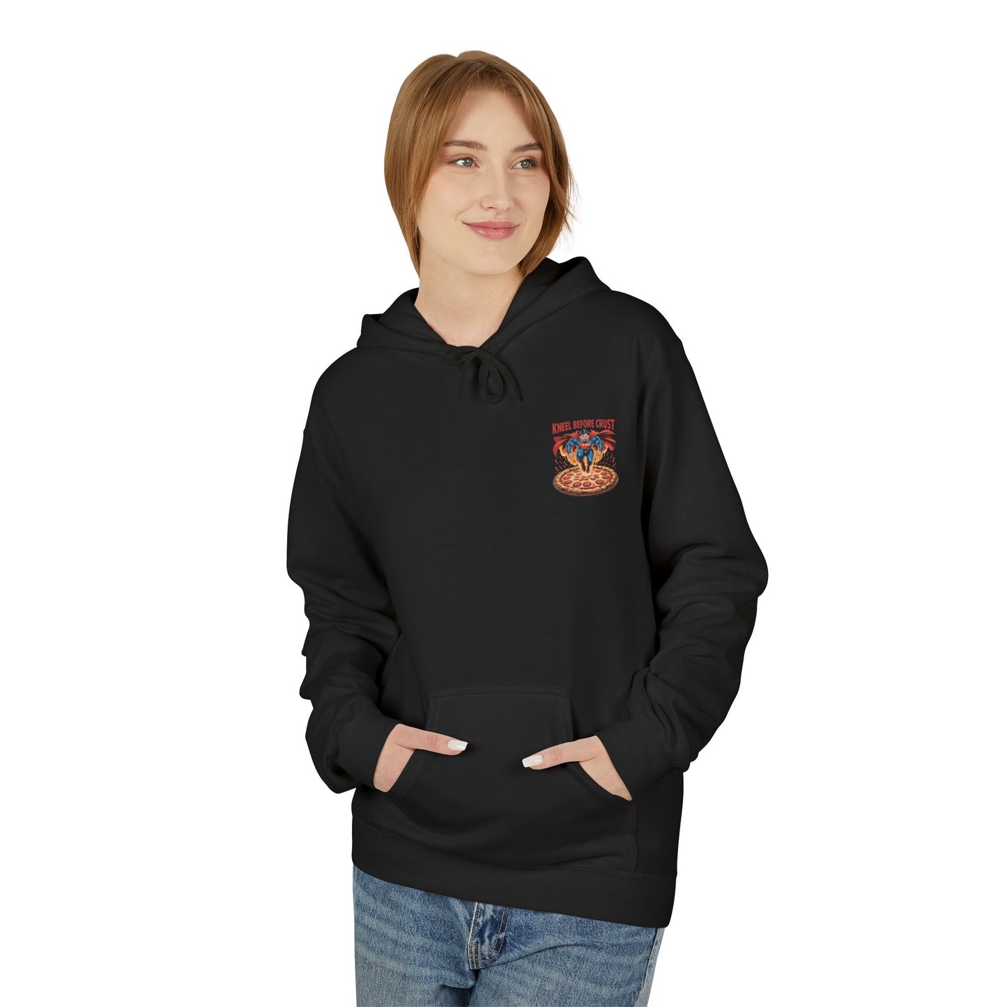 'Kneel Before Crust' Pizza Lover's Fleece Hoodie