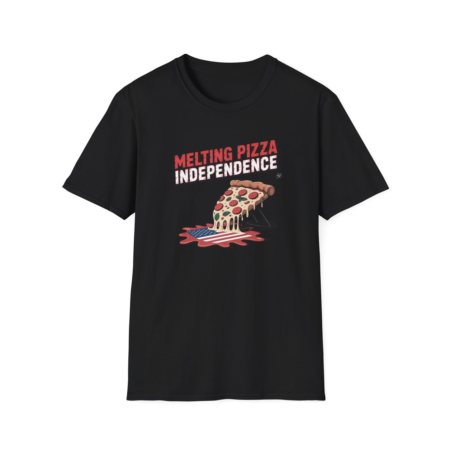 Melting Pizza Independence T-Shirt | Funny Pizza Tee, Unisex Graphic Shirt, Casual Wear, Gift for Foodies, 4th of July