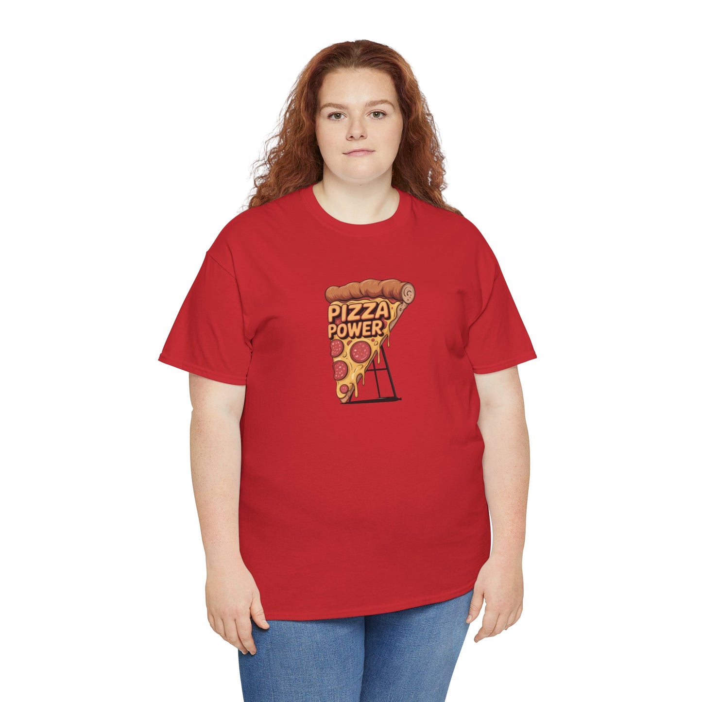 Pizza Power Unisex Heavy Cotton Tee | Fun Foodie Shirt, Gift for Pizza Lovers, Casual Wear, Foodie Fashion, Comfortable & Stylish Tee