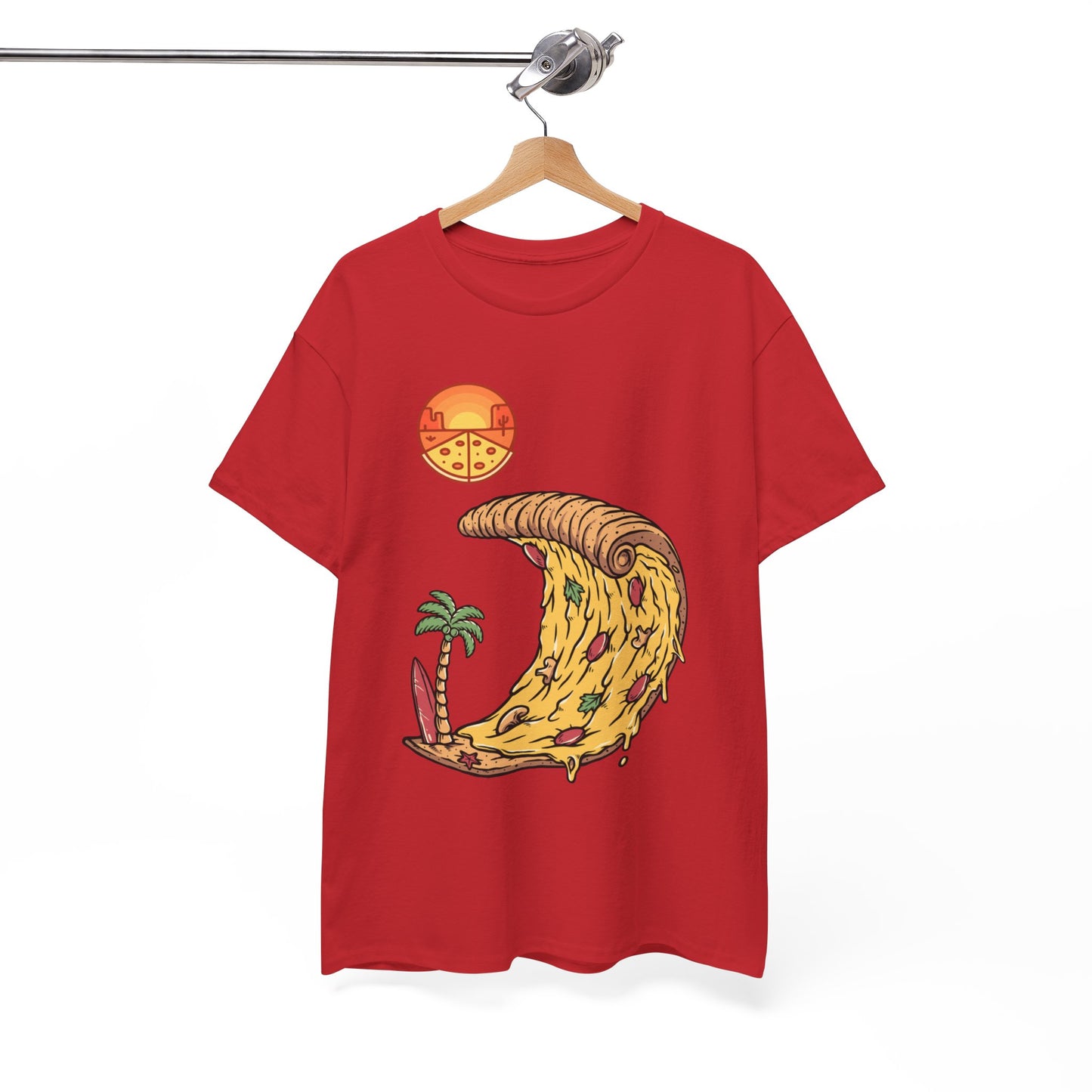 Vibrant Pizza Wave Unisex Heavy Cotton Tee - Fun Summer Vibe T-Shirt