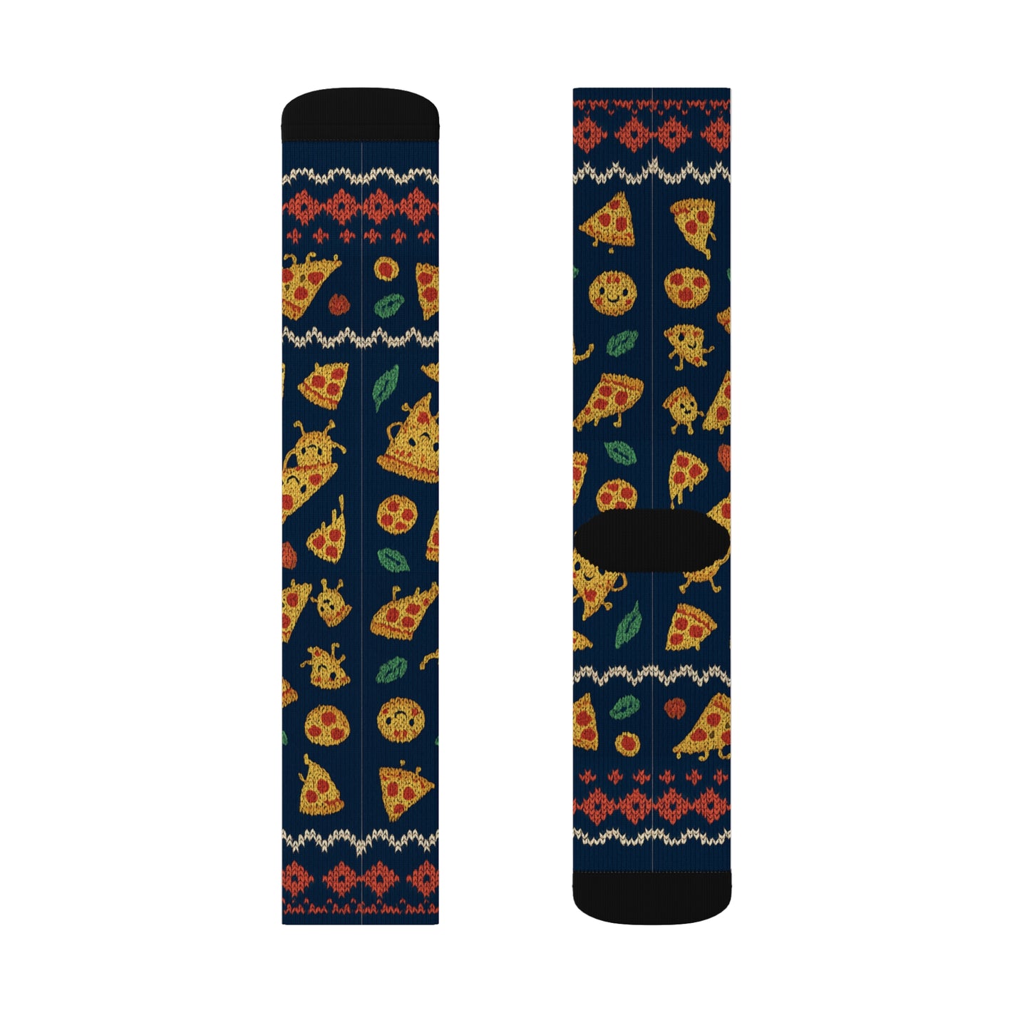 Pizza Party Sublimation Socks | Fun Pizza Pattern, Unique Gift for Food Lovers, Casual Wear, Special Occasion Socks