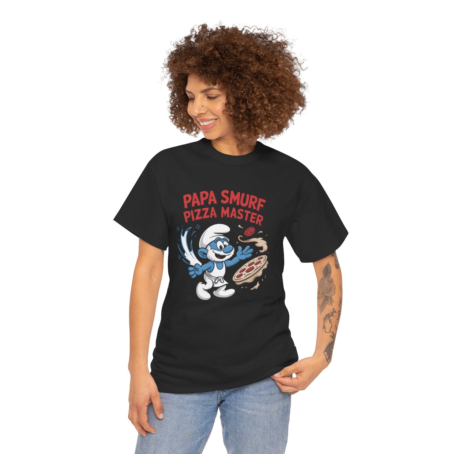 Papa Smurf Pizza Master Unisex Cotton Tee