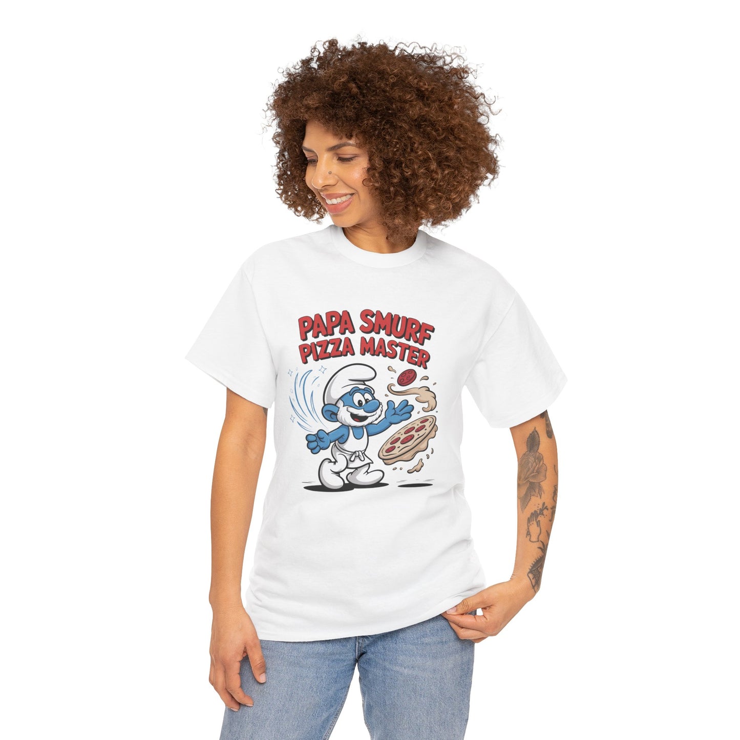 Papa Smurf Pizza Master Unisex Cotton Tee