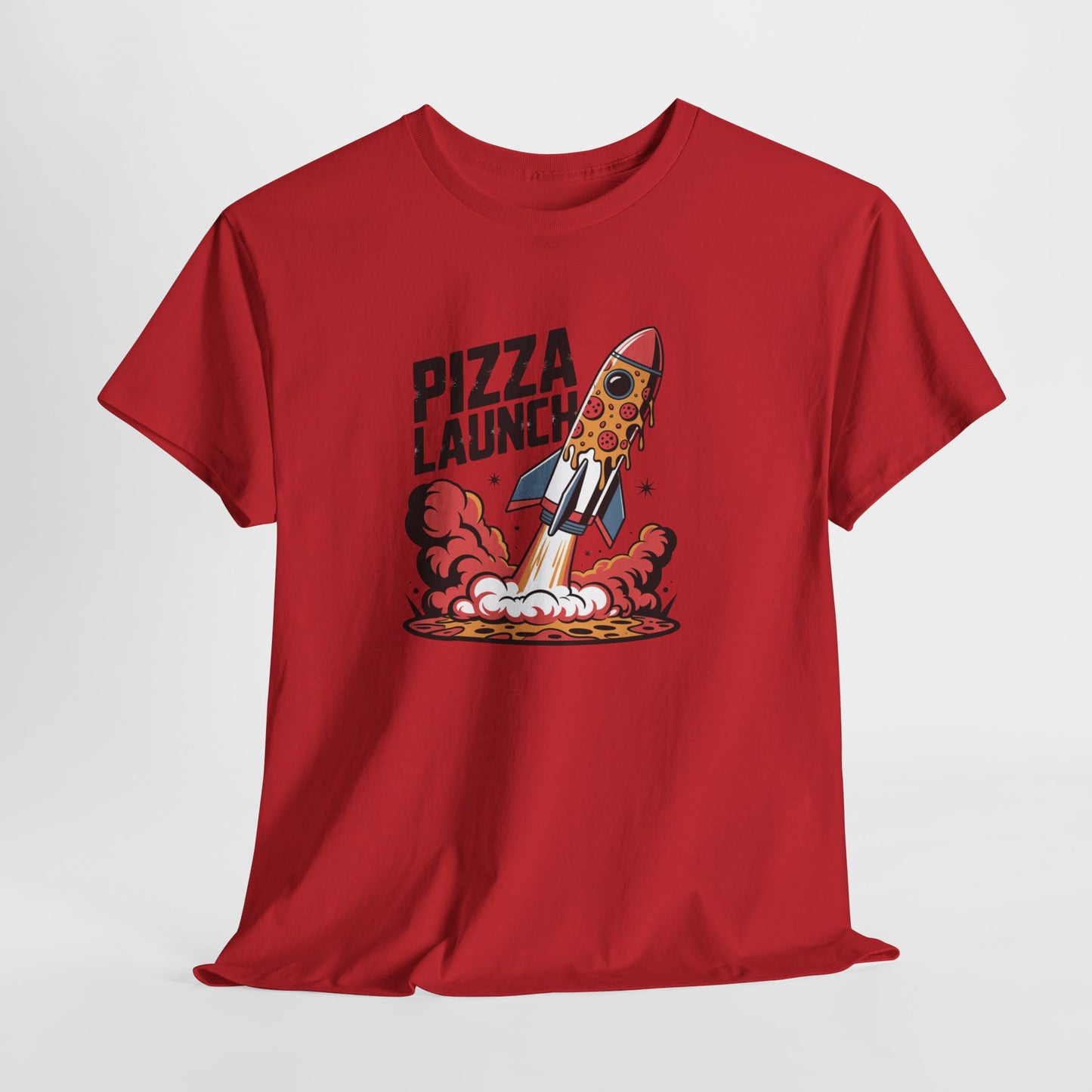 Pizza Launch Graphic Tee, Funny T-Shirt, Unisex Casual Wear, Gift for Foodies, Birthday Celebration Apparel