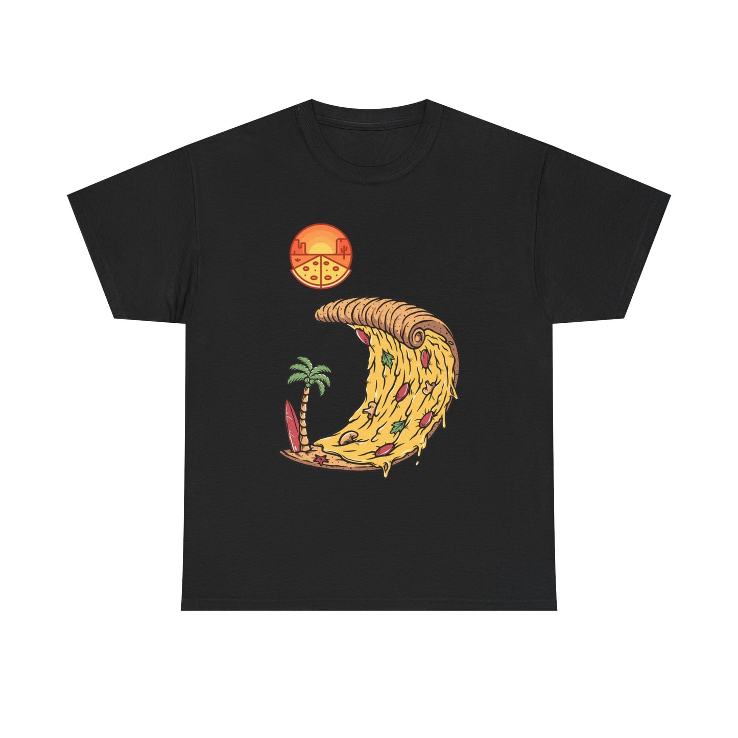 Vibrant Pizza Wave Unisex Heavy Cotton Tee - Fun Summer Vibe T-Shirt