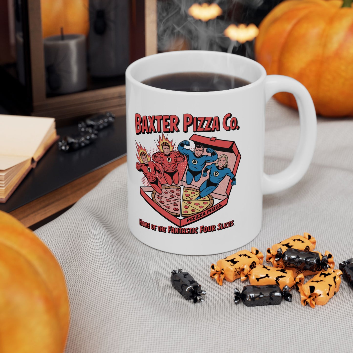 Baxter Pizza Co. – Home of the Fantastic Four Slices Mug
