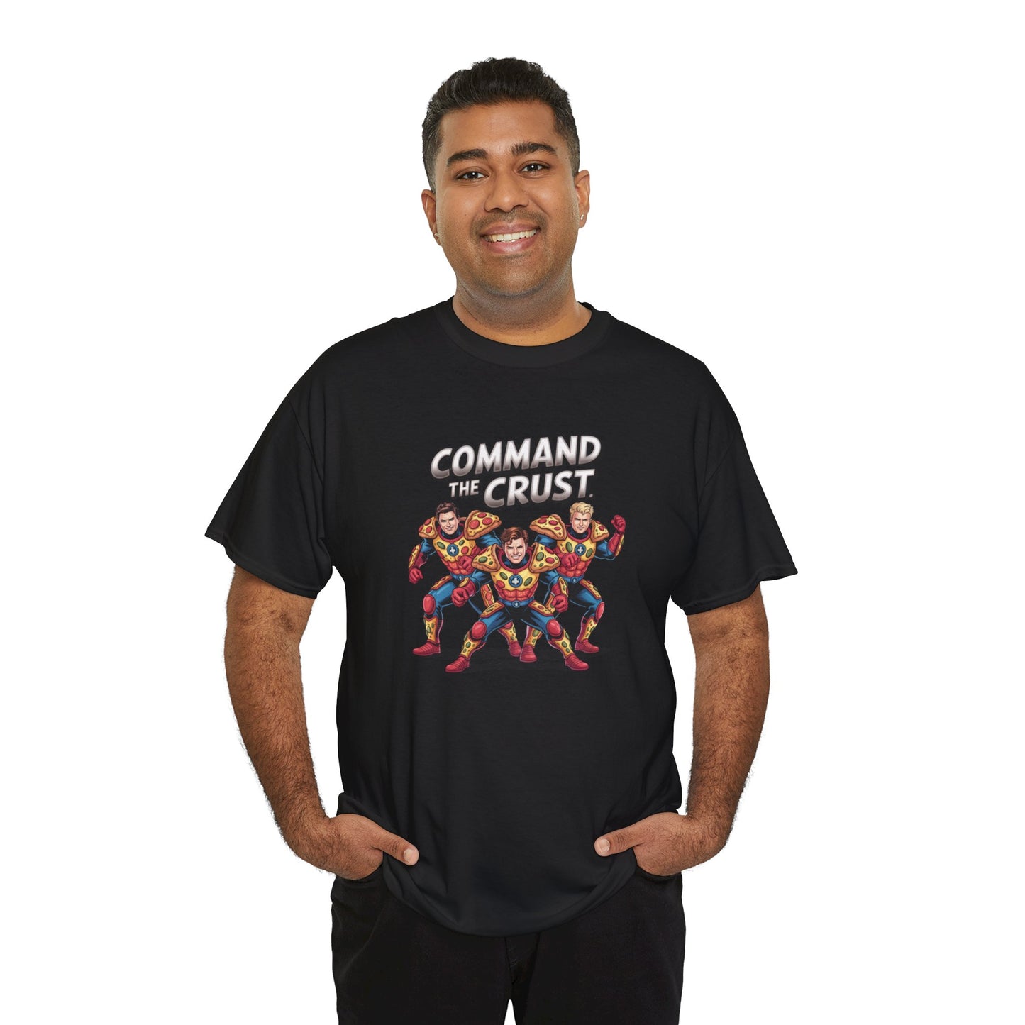 Command the Crust – Pizza Armor Squad T-Shirt