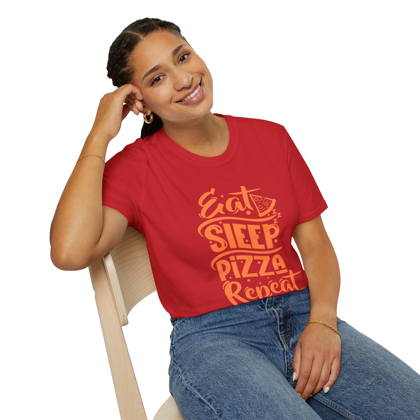 Funny Eat Sleep Pizza Repeat Unisex Softstyle T-Shirt