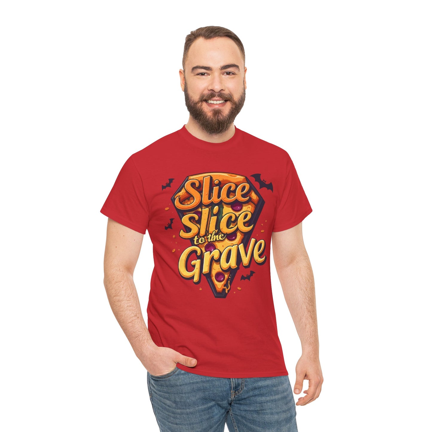 Pizza Grave Halloween Tee, Graphic Tee, Unisex Cotton Shirt, Halloween Costume, Pizza Lover Gift