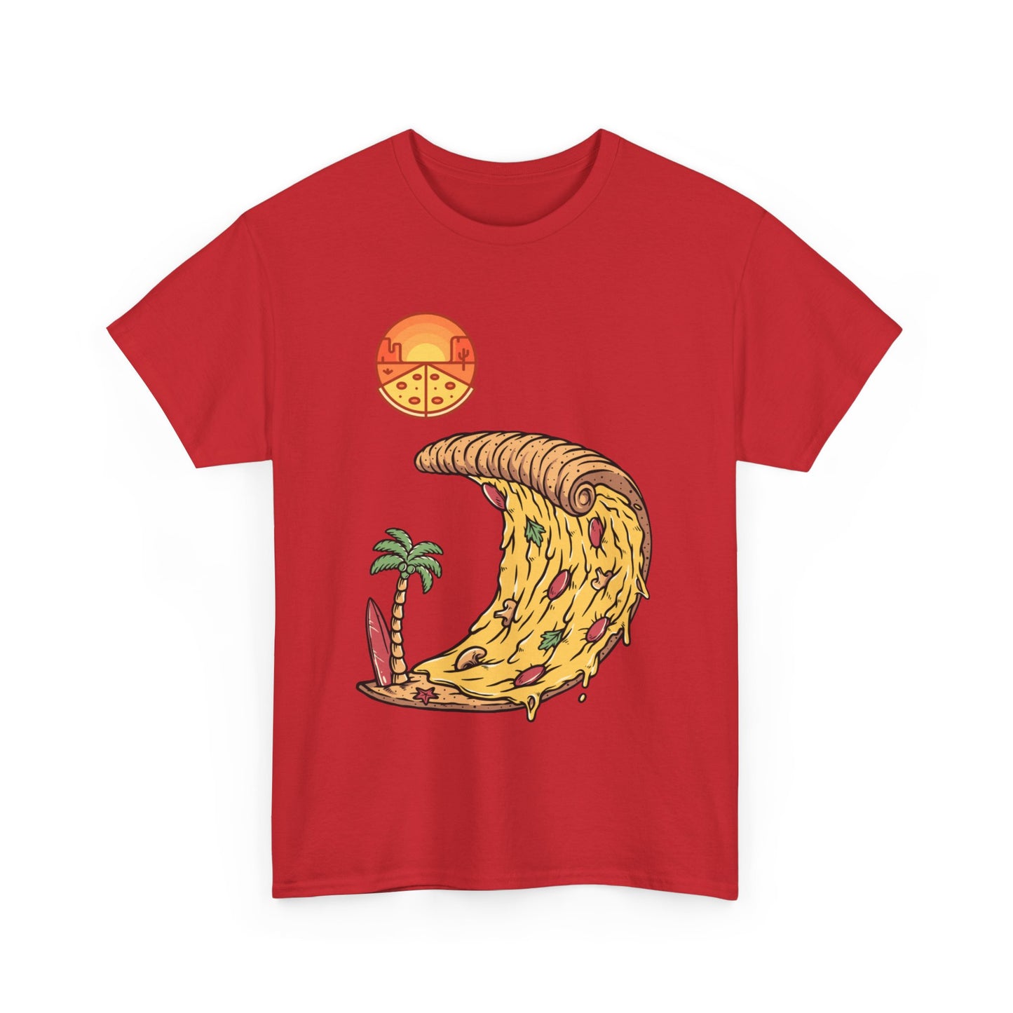 Vibrant Pizza Wave Unisex Heavy Cotton Tee - Fun Summer Vibe T-Shirt