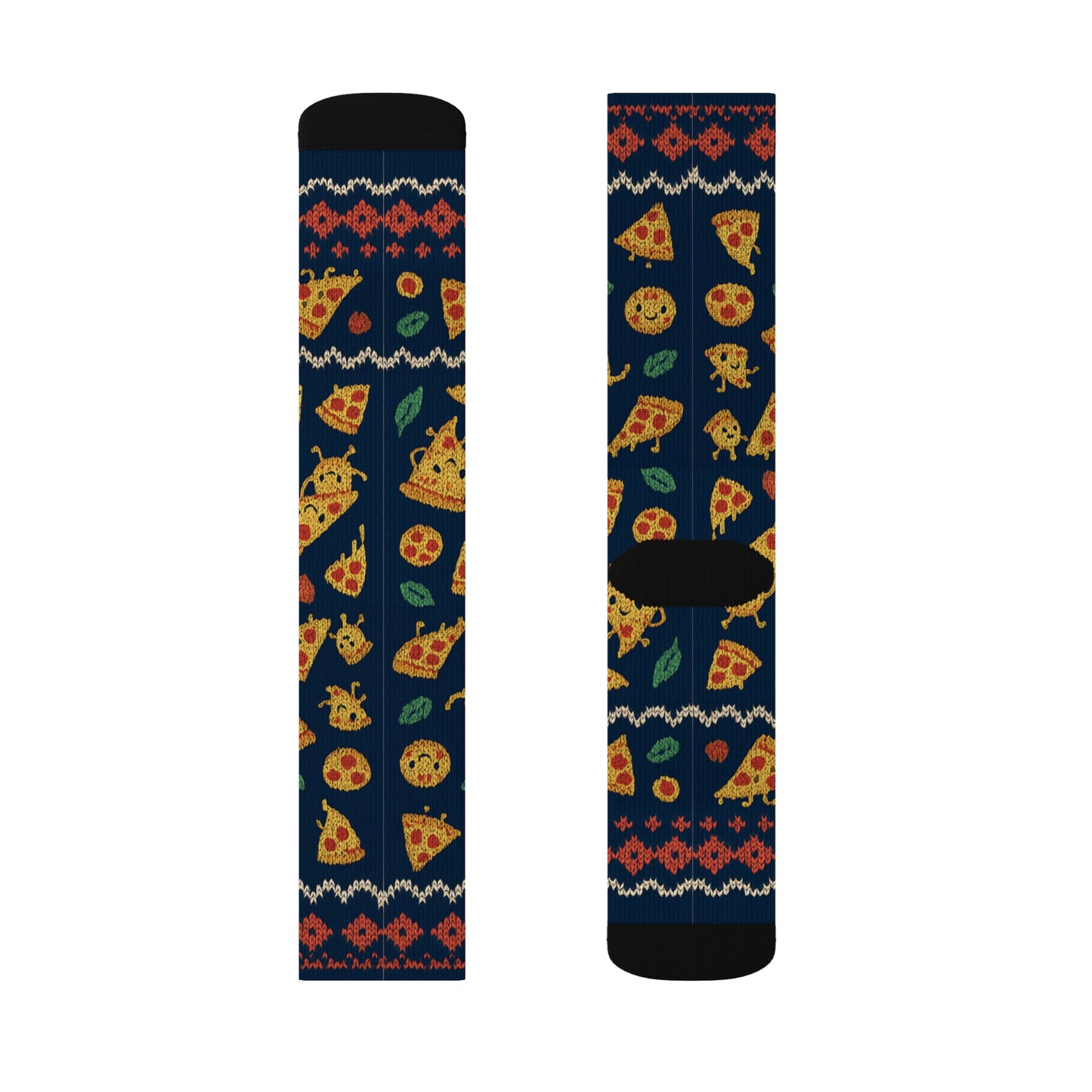 Pizza Party Sublimation Socks | Fun Pizza Pattern, Unique Gift for Food Lovers, Casual Wear, Special Occasion Socks