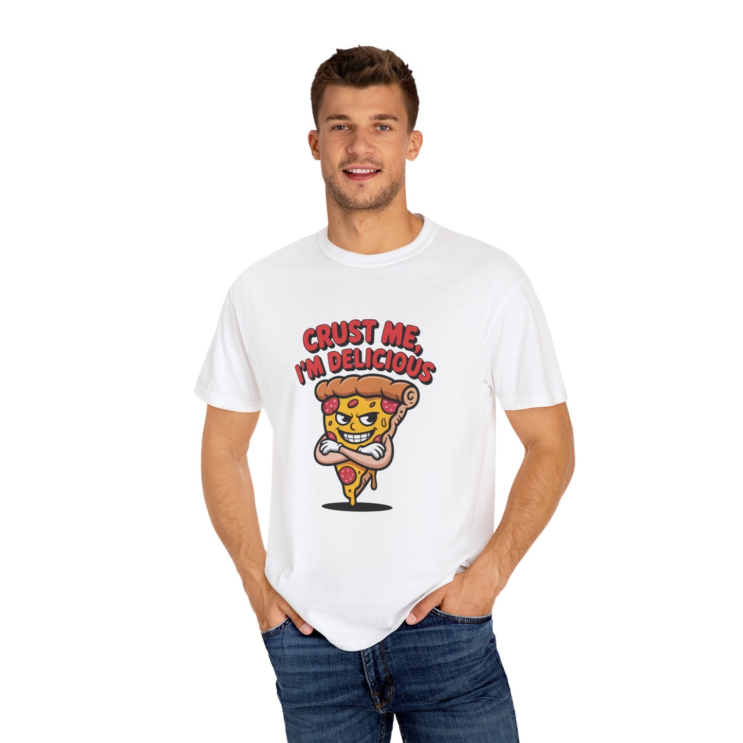 Crust Me, I’m Delicious – Confident Slice Character Shirt
