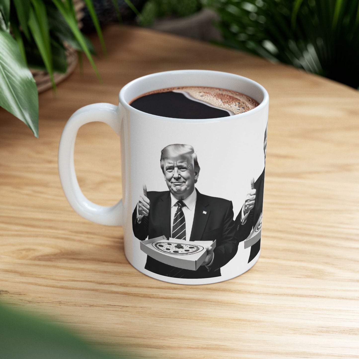 Trump Pizza Ceramic Mug - Funny Gift for Politicians, Political Humor, Kitchen Decor, Coffee Lover, Birthday Present