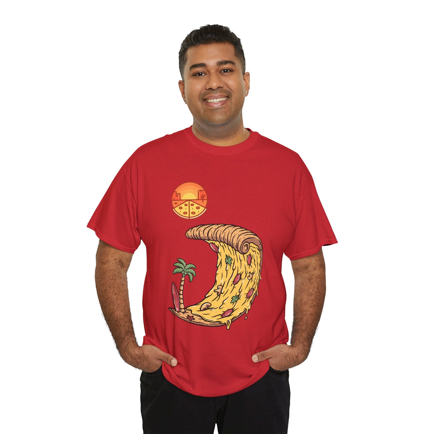 Vibrant Pizza Wave Unisex Heavy Cotton Tee - Fun Summer Vibe T-Shirt