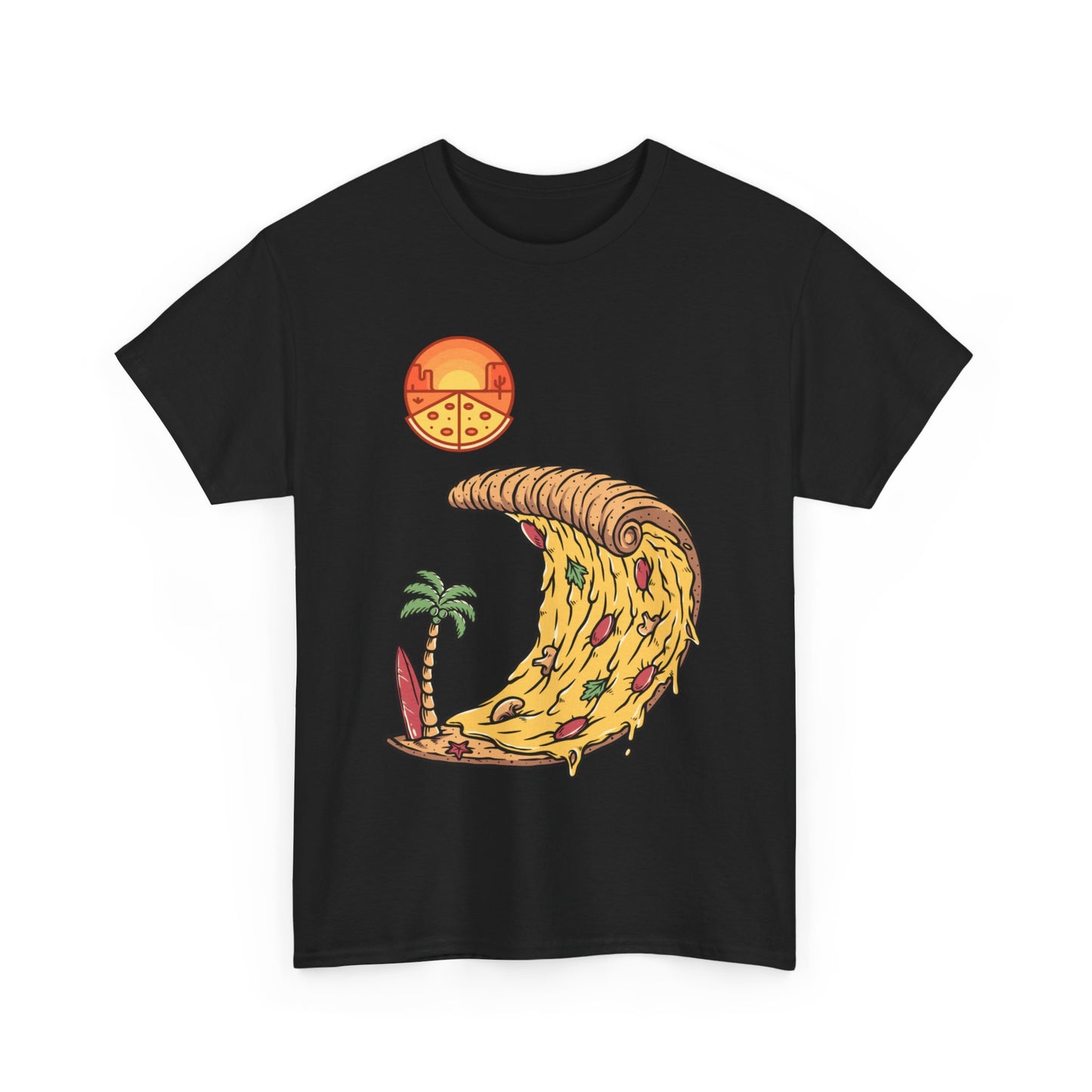 Vibrant Pizza Wave Unisex Heavy Cotton Tee - Fun Summer Vibe T-Shirt