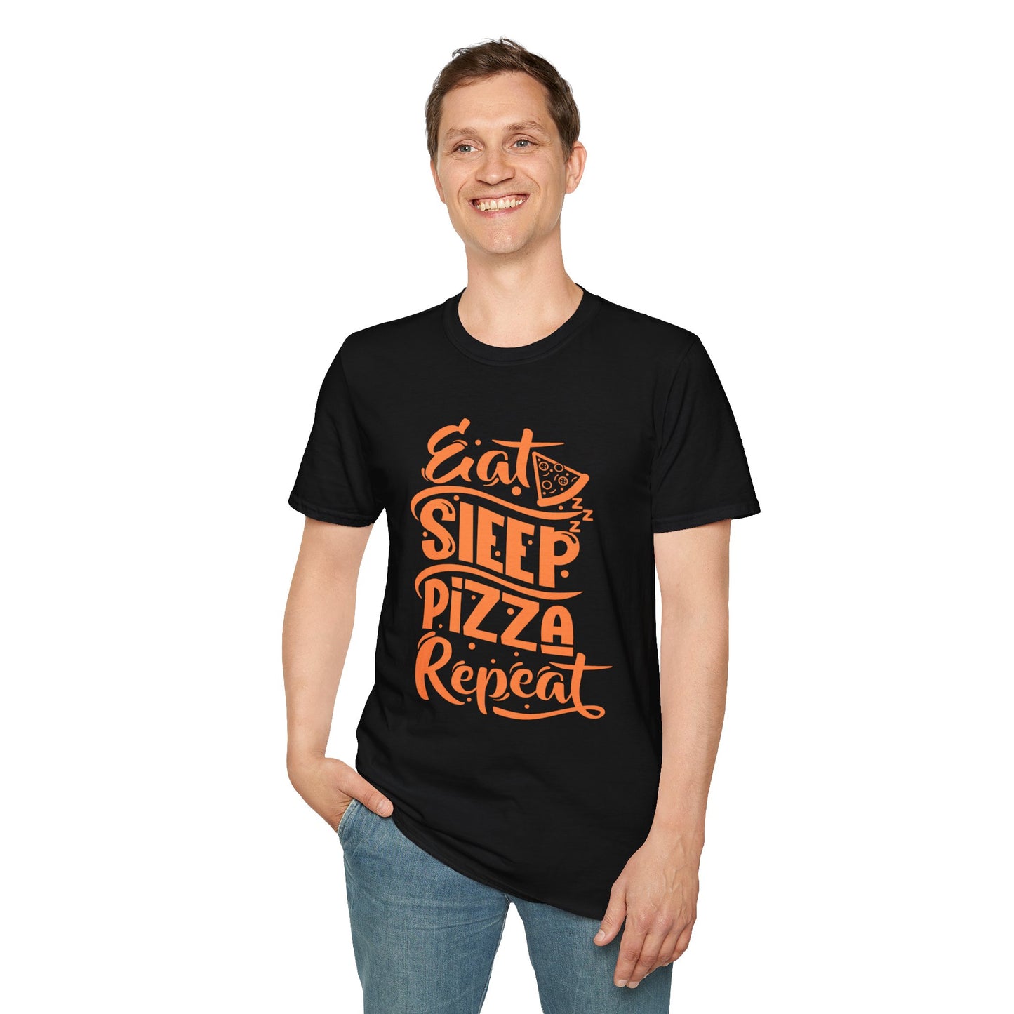 Funny Eat Sleep Pizza Repeat Unisex Softstyle T-Shirt
