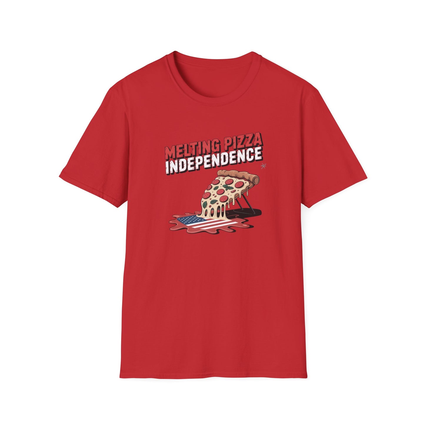Melting Pizza Independence T-Shirt | Funny Pizza Tee, Unisex Graphic Shirt, Casual Wear, Gift for Foodies, 4th of July