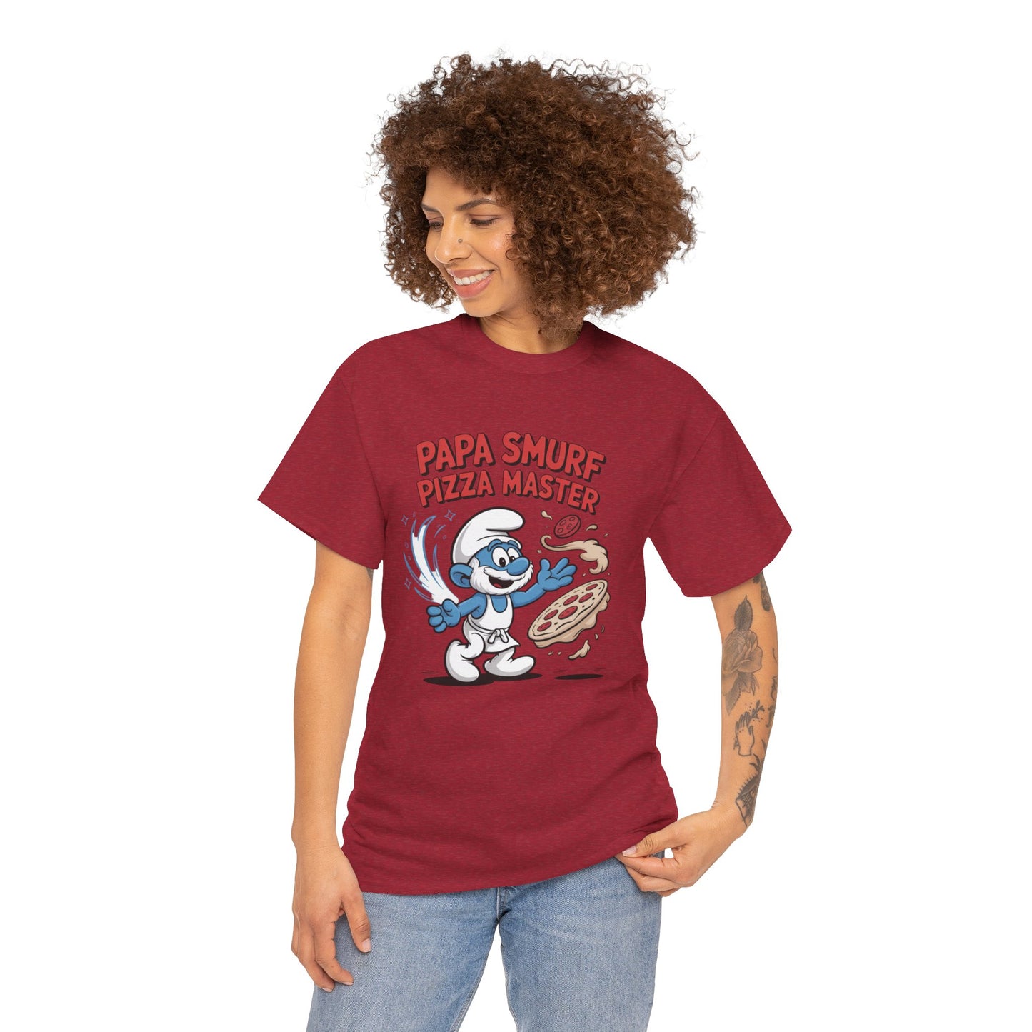 Papa Smurf Pizza Master Unisex Cotton Tee