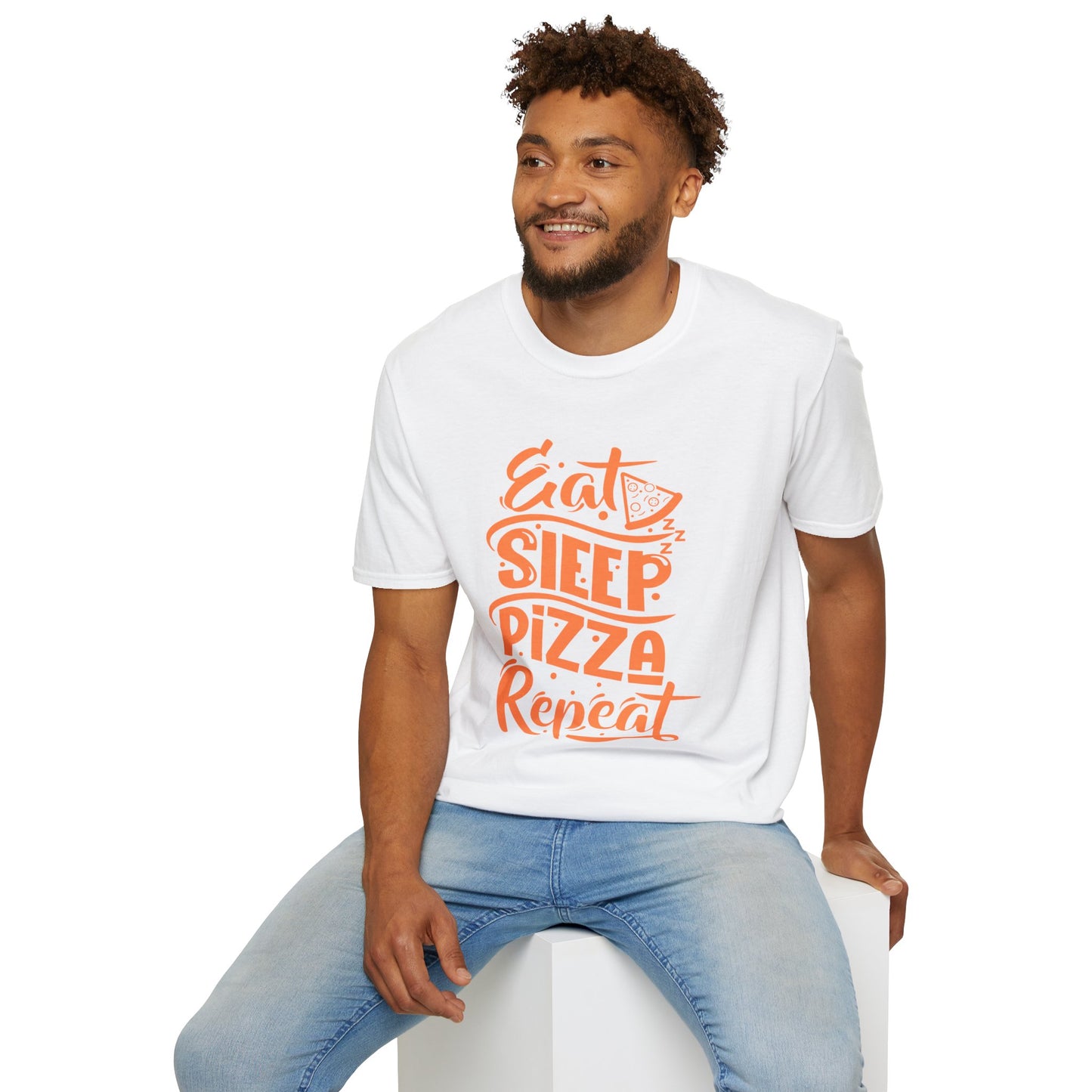 Funny Eat Sleep Pizza Repeat Unisex Softstyle T-Shirt