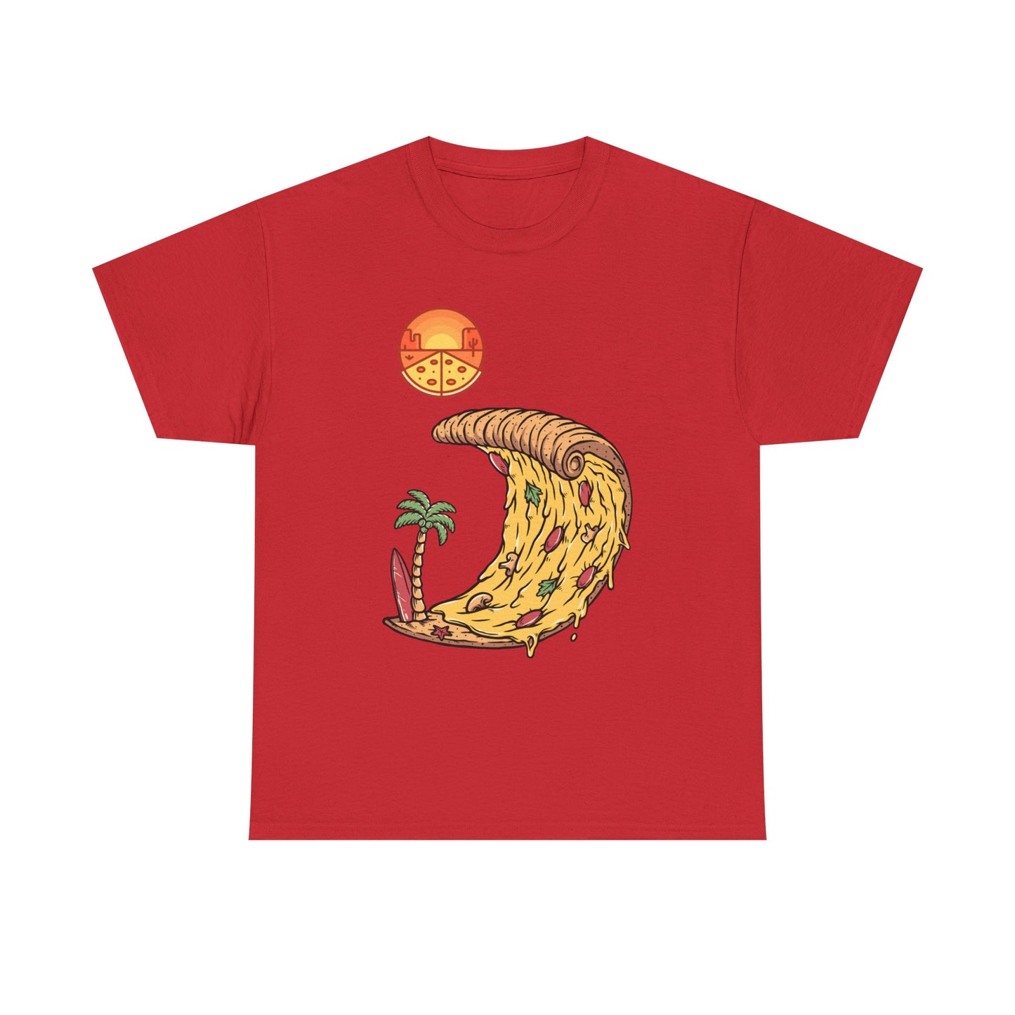 Vibrant Pizza Wave Unisex Heavy Cotton Tee - Fun Summer Vibe T-Shirt