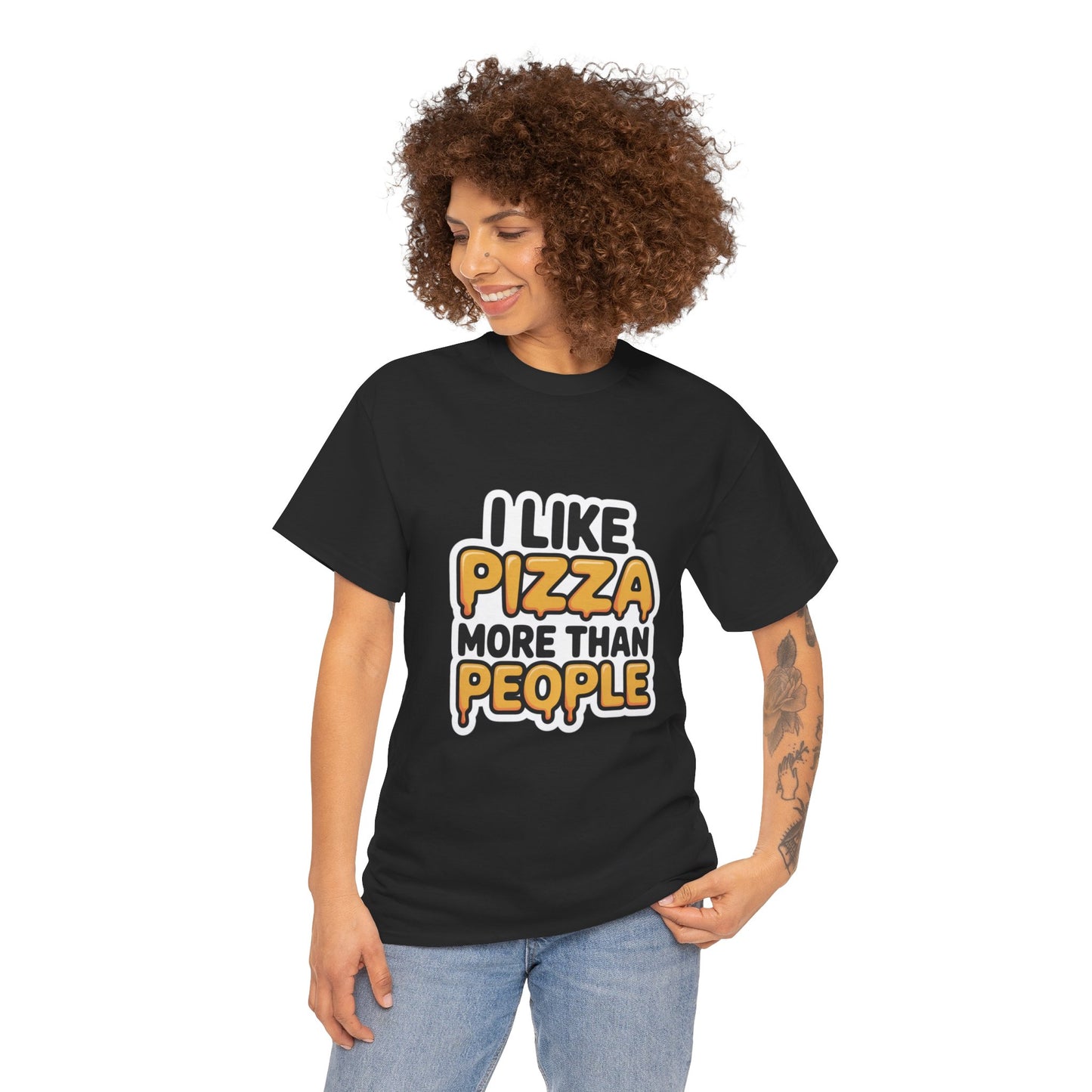 I Like Pizza More Than People – Bold Cheese Truth Shirt
