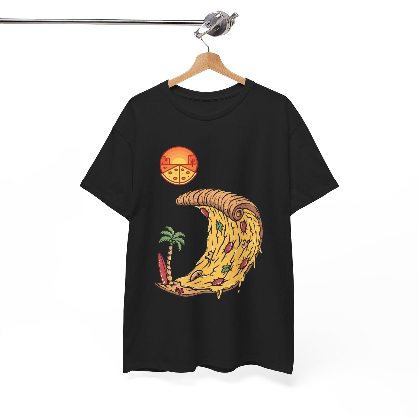 Vibrant Pizza Wave Unisex Heavy Cotton Tee - Fun Summer Vibe T-Shirt