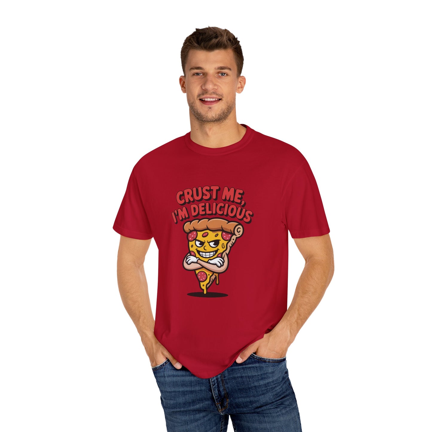 Crust Me, I’m Delicious – Confident Slice Character Shirt