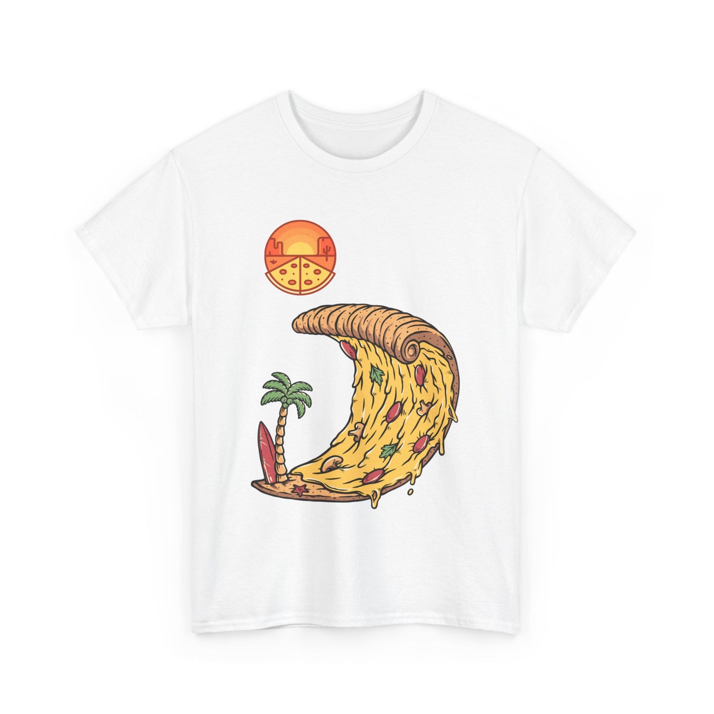 Vibrant Pizza Wave Unisex Heavy Cotton Tee - Fun Summer Vibe T-Shirt