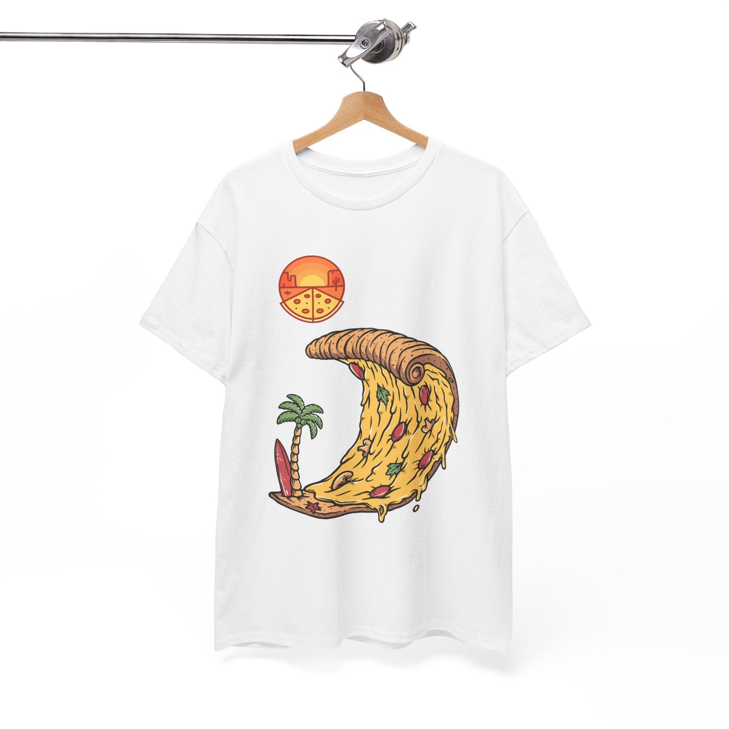 Vibrant Pizza Wave Unisex Heavy Cotton Tee - Fun Summer Vibe T-Shirt