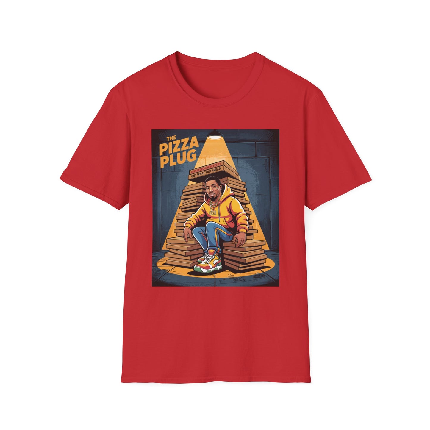 The Pizza Plug Unisex Softstyle T-Shirt - Fun Graphic Tee for Pizza Lovers