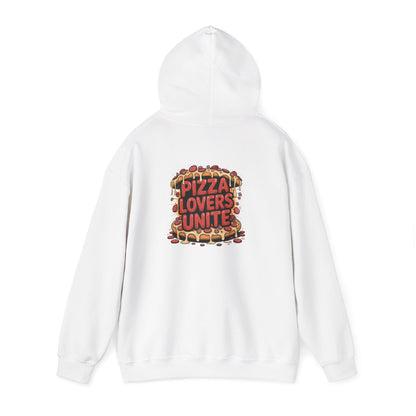 Pizza Lovers Unite Hoodie | Cozy Unisex Sweatshirt | Gift for Pizza Lovers | Casual Wear | Unique Holiday Apparel