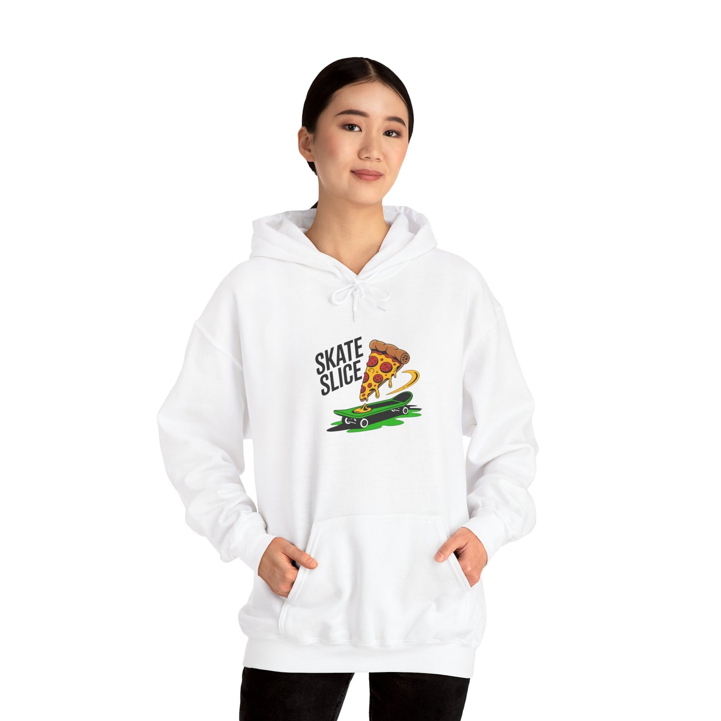 Skate Slice Hoodie – Fun Graphic Sweatshirt for Pizza Lovers