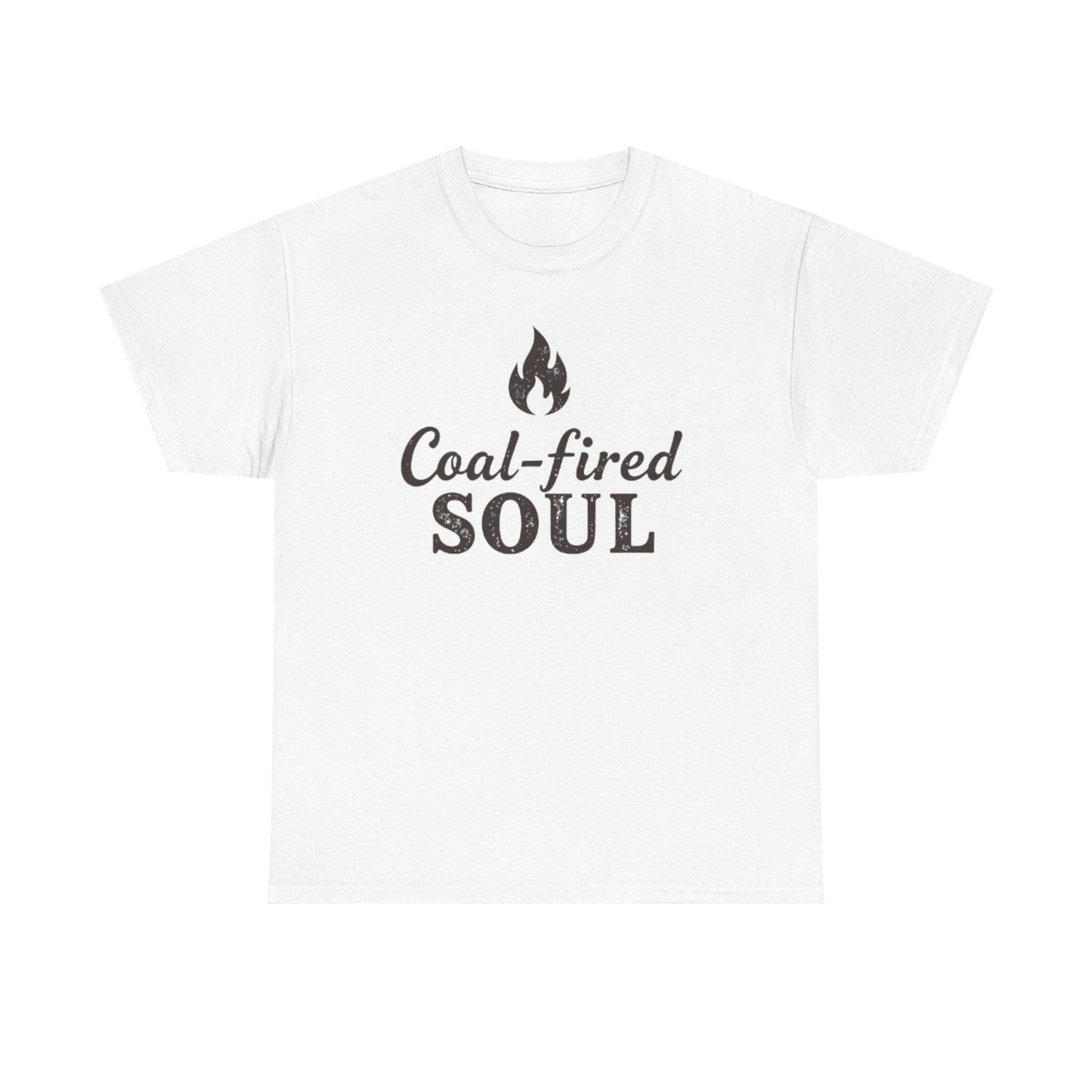 Coal-fired Soul Unisex Heavy Cotton Tee, Gift for Fire Lovers, Motivational T-Shirt, Birthday Gift, Celebration Apparel
