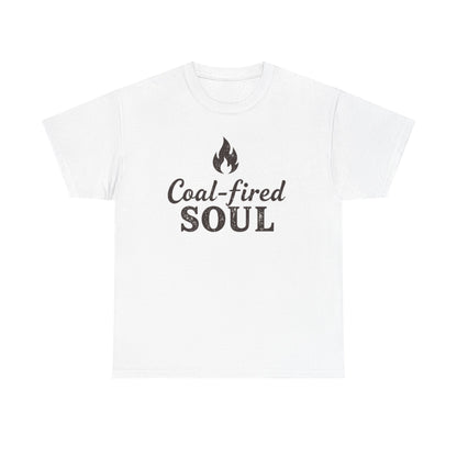 Coal-fired Soul Unisex Heavy Cotton Tee, Gift for Fire Lovers, Motivational T-Shirt, Birthday Gift, Celebration Apparel