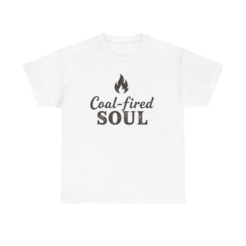 Coal-fired Soul Unisex Heavy Cotton Tee, Gift for Fire Lovers, Motivational T-Shirt, Birthday Gift, Celebration Apparel