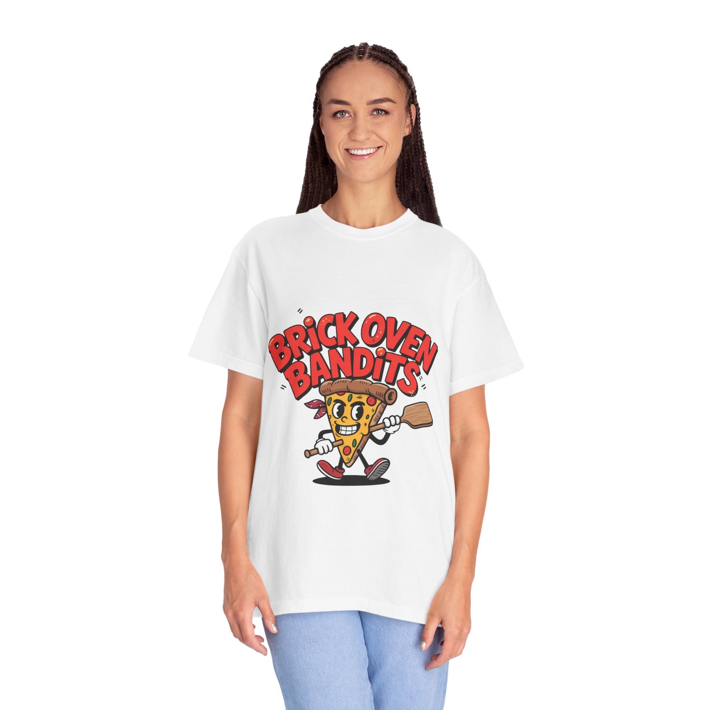 Fun Pizza Themed Unisex Garment-Dyed T-Shirt - Brick Oven Bandits, Perfect for Food Lovers!
