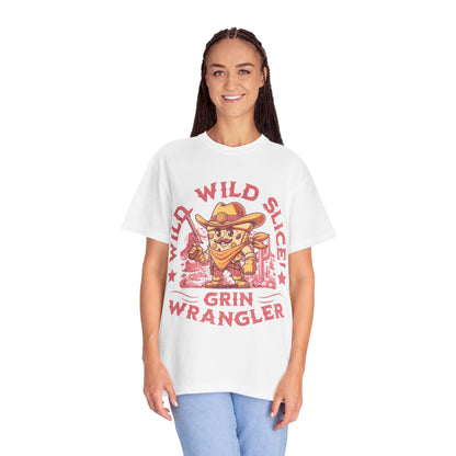 Wild Wild Slice Grin Wrangler T-Shirt - Fun Unisex Garment-Dyed Tee for Pizza Lovers