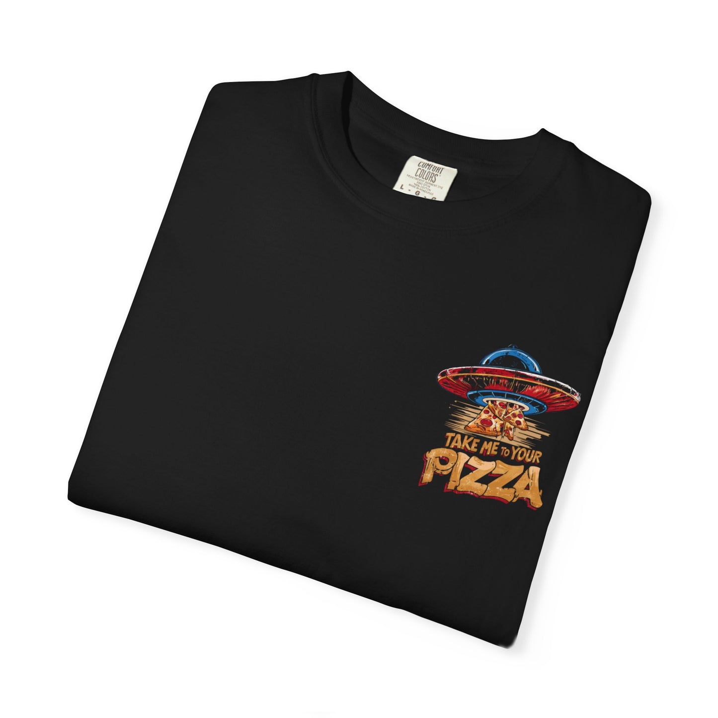 Retro UFO Pizza T-shirt - Fun Graphic Tee for Pizza Lovers, Gift for Foodies, Casual Wear, Unique Party Shirt, Unisex Apparel