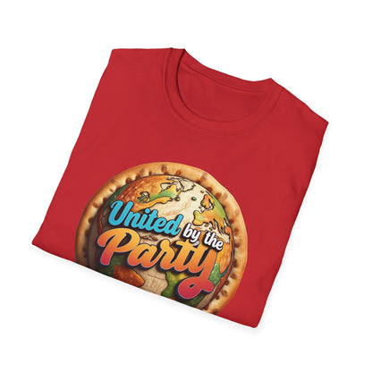 United by the Party Unisex Softstyle T-Shirt - Fun & Festive Graphic Tee