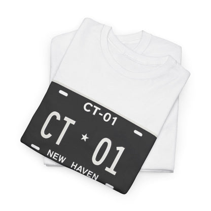Custom CT License Plate Tee, Vintage Style Cotton Shirt, Perfect Gift for Car Lovers, Casual Wear, Road Trip Outfit, Travel Apparel