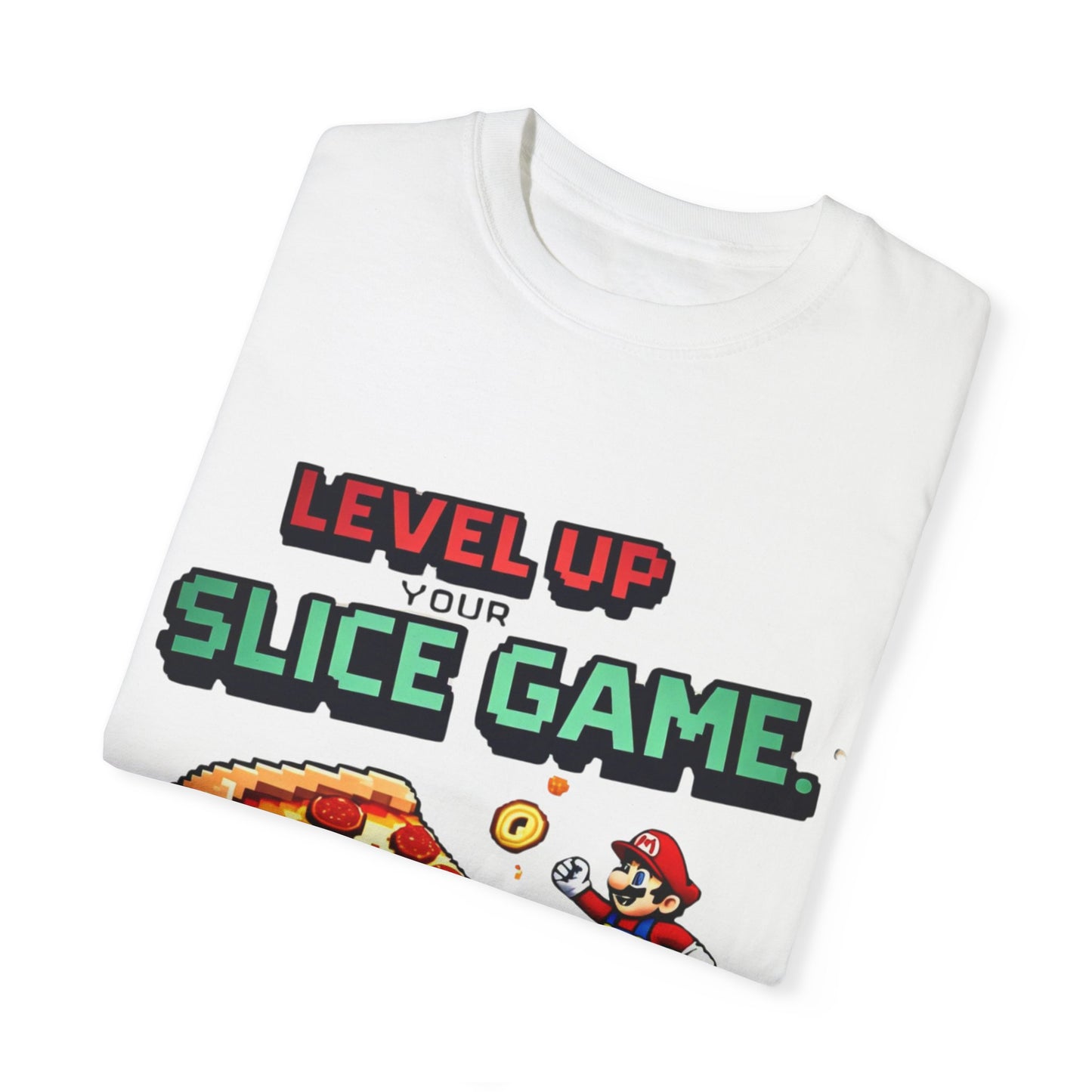 Level Up Your Slice Game Unisex T-Shirt - Fun Gaming Pizza Tee
