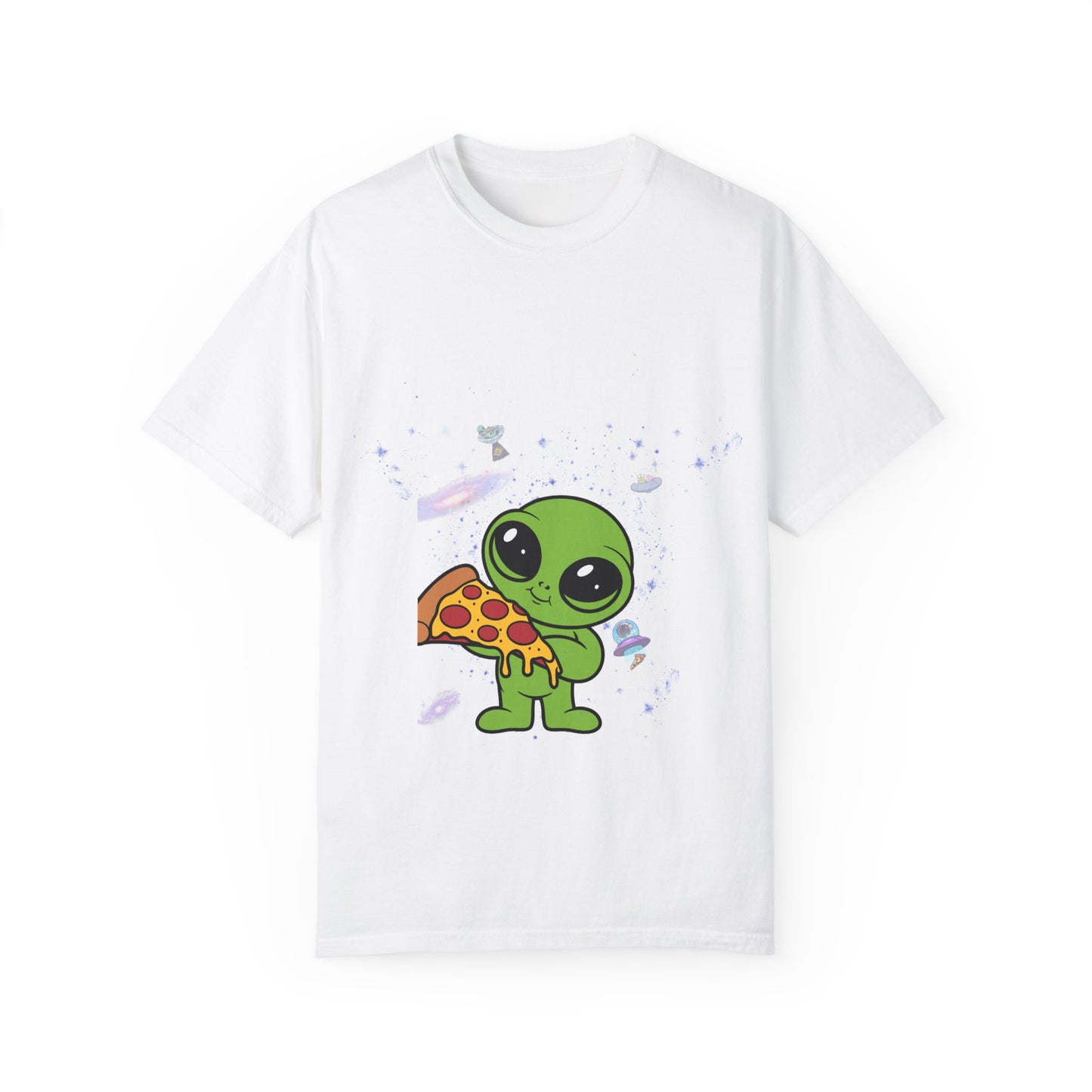 Cute Alien Pizza Unisex Garment-Dyed T-Shirt