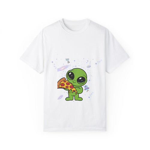 Cute Alien Pizza Unisex Garment-Dyed T-Shirt