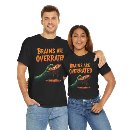 Halloween Humor Unisex Tee, Brains Are Overrated Graphic Tee, Fun Gift for Halloween Party, Casual Wear, Quirky Gift Idea