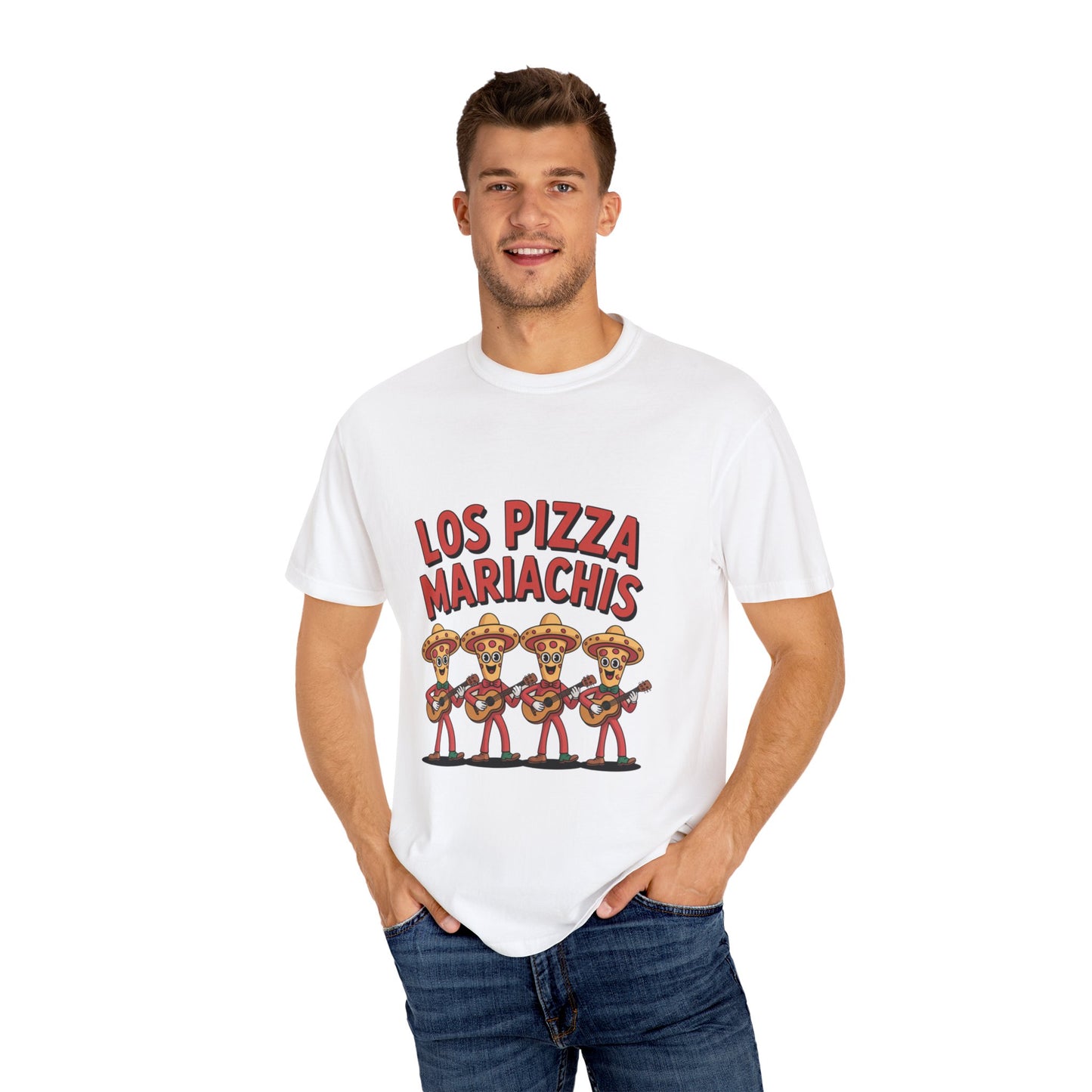 Los Pizza Mariachis T-shirt – Fun Unisex Garment-Dyed Tee for Music Lovers