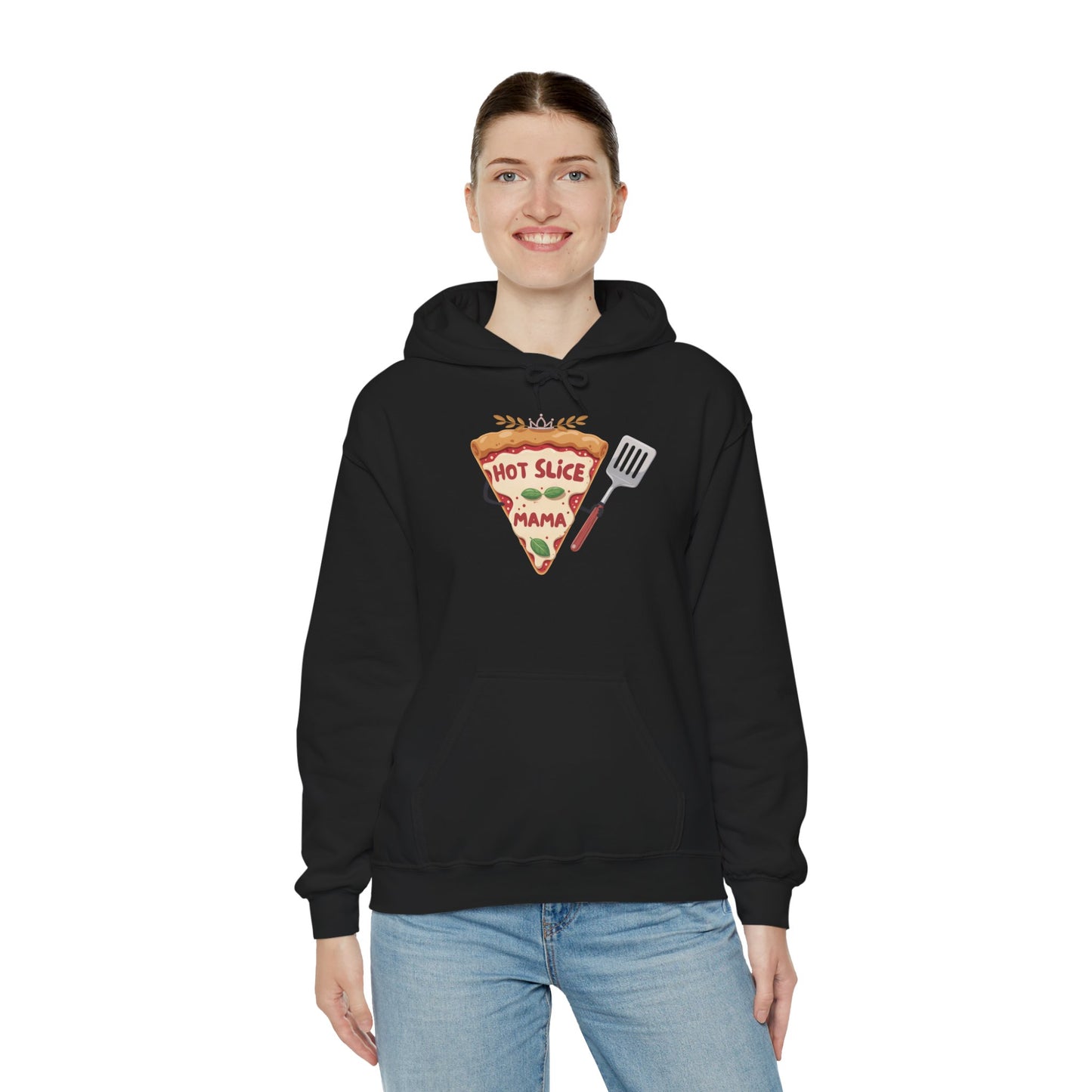 Pizza Lover Unisex Hoodie - 'Hot Slice Mama' Design