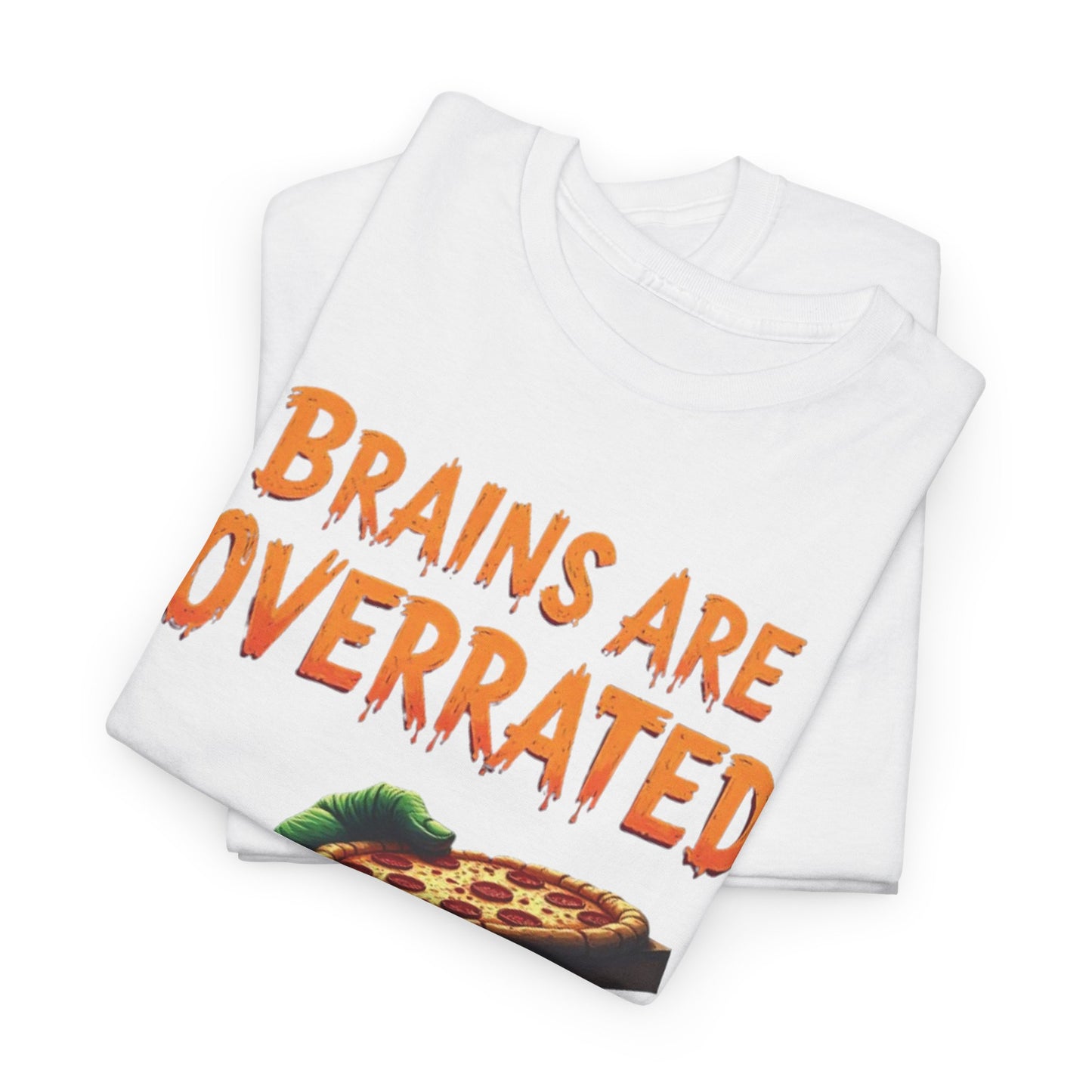 Halloween Humor Unisex Tee, Brains Are Overrated Graphic Tee, Fun Gift for Halloween Party, Casual Wear, Quirky Gift Idea
