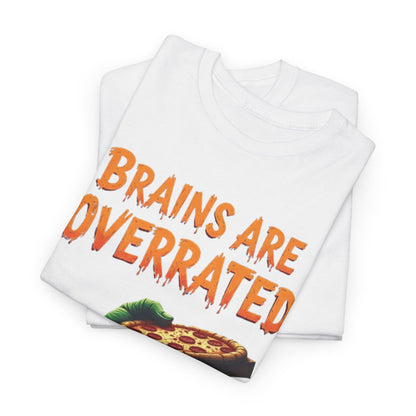 Halloween Humor Unisex Tee, Brains Are Overrated Graphic Tee, Fun Gift for Halloween Party, Casual Wear, Quirky Gift Idea