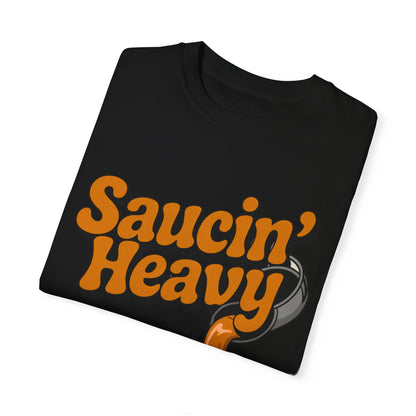 Saucin' Heavy Unisex T-Shirt - Fun Pizza Graphic Tee for Food Lovers